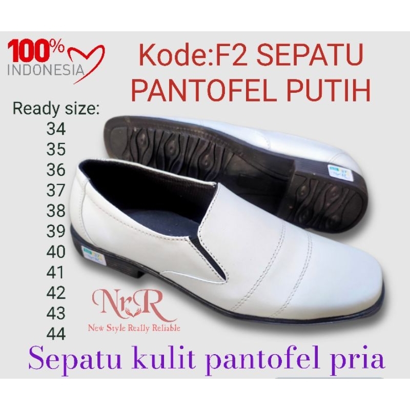 SEPATU PANTOFEL PUTIH KULIT PRIA/SEPATU PUTIH KERJA FORMAL DINAS RESMI/SEPATU ANAK PONDOK PUTRA PUTIH/SEPATU LAKI LAKI UKURAN 33 34 35 36 37 38 39 40 41 42 43 44