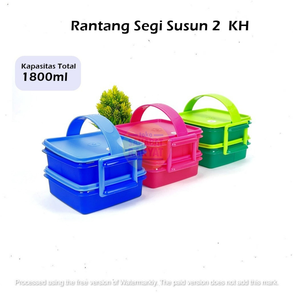 Tempat/Bekal Makan Susun/Rantang Segi Susun KH Deluxe