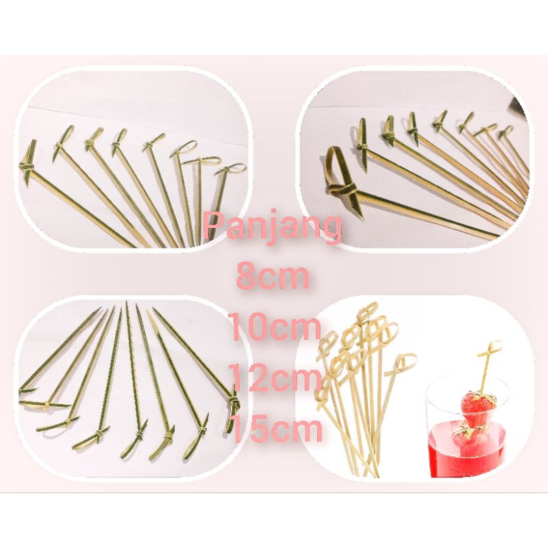 tusuk garnish skewer 10,12,15cm isi 50pcs