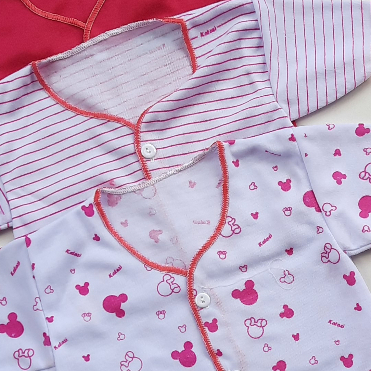 SETELAN Baju Bayi Baru lahir Perempuan Seri Pink Baby Newborn Lengan Pemdek Murah