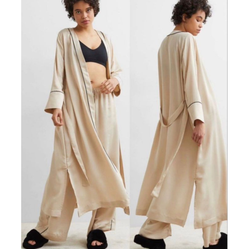 H*M Long Kimono  Silk  Bathrobe Home all