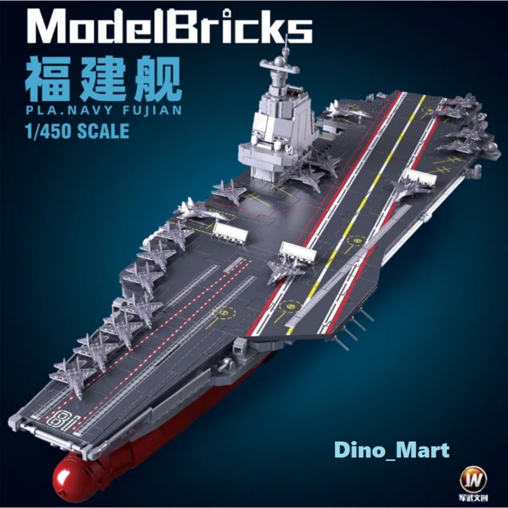 Sluban Model Bricks Aircraft Carrier Fujian Navy Military Battleship M38-B1188