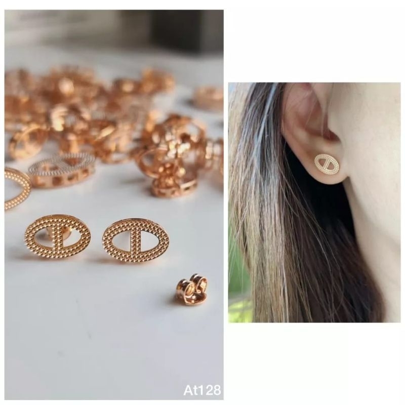 Anting Titanium Asli Rosegold Anti Karat Anti Alergi  Earring Stainless Steel Ori Anti Karat 04