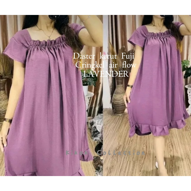 Dres Cringkle Laura/Daster Fuji Korean Style/Dres Airflow Kekinian/Daster Cringkle Airflow Viral 2023