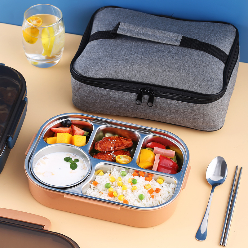 304 stainless steel insulated lunch box, special bowl for primary school students, children's divided lunch box, microwave heating for office workers