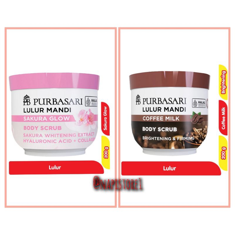 Purbasari Lulur mandi Sakura Glow | Cofee Milk 200 g