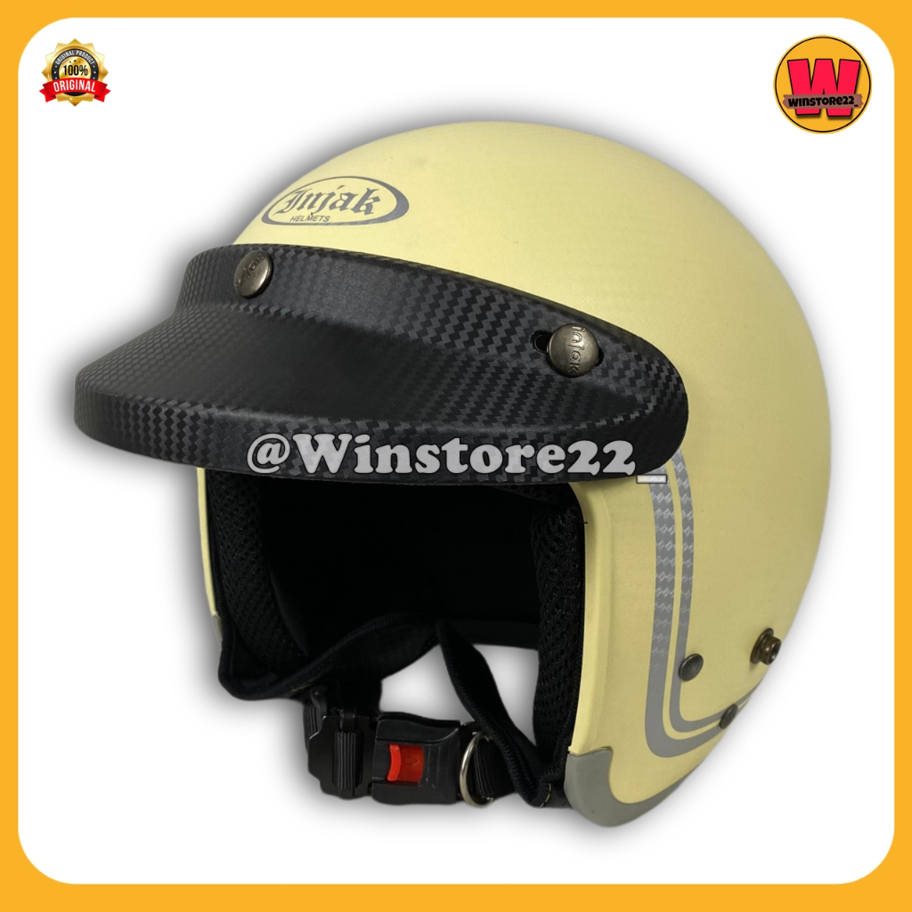 Helm Sepeda Motor Half Face Bogo Cargloss Injak Carbon Original warna Black Cream Silver PInk & Maro