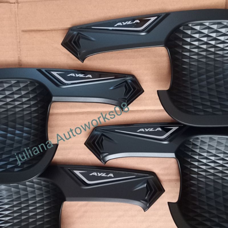 Paket Lengkap Outer Handle Tank Cover Daihatsu New Ayla 2023 2024 Hitam Doff