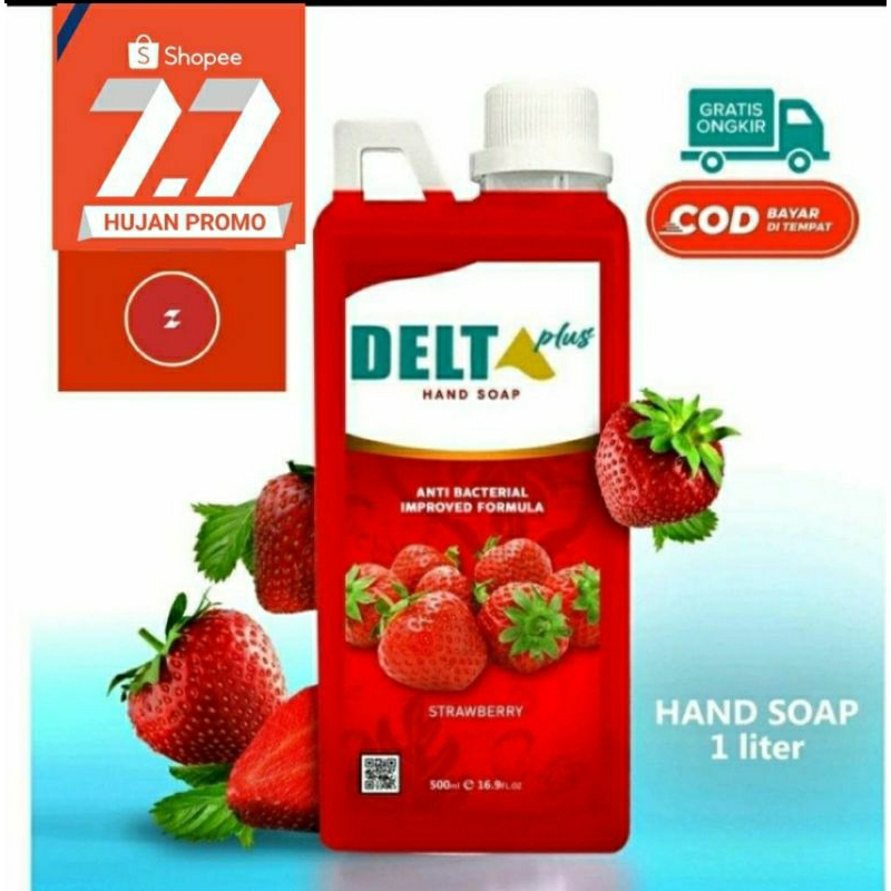 SABUN CUCII TANGAN DELTA PLUS 1 LITER hand wash soap aroma strawberry