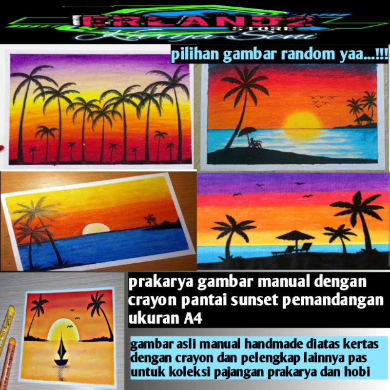 

prakarya gambar lukisan dari crayon