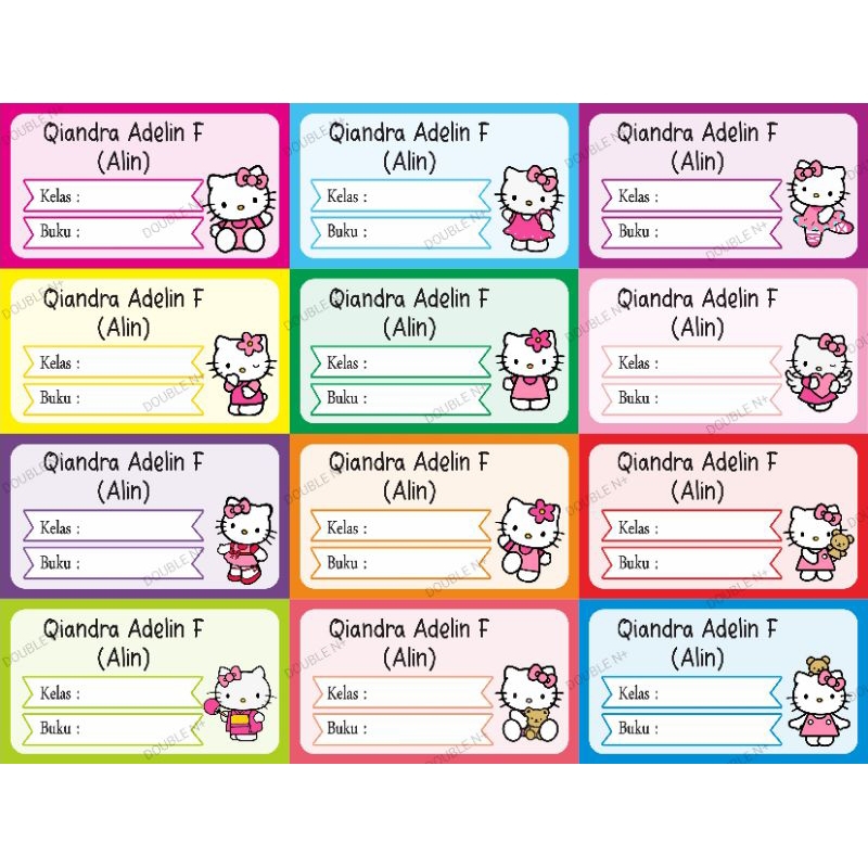 

Stiker Label Mata Pelajaran Hello Kitty