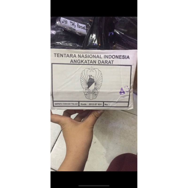 Sepatu PDH jatah TNI kulit asli