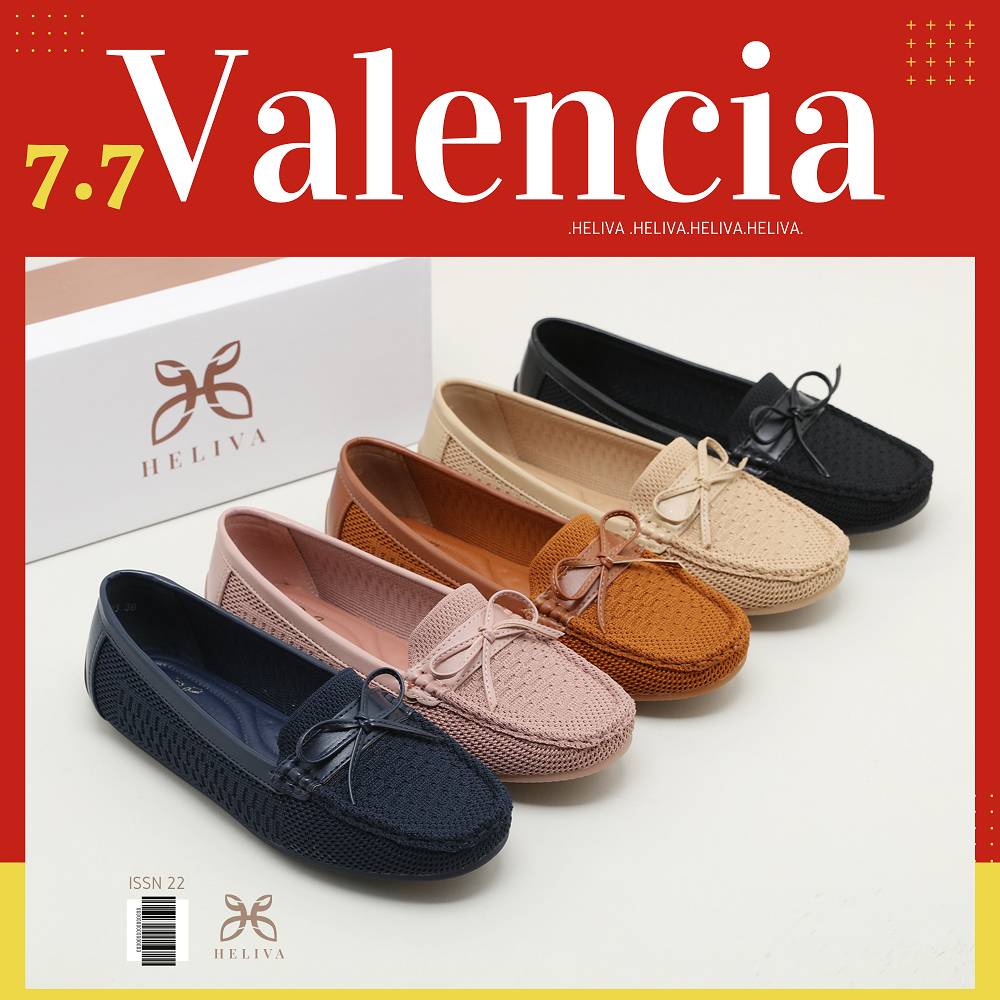 HELIVA VALENCIA Sepatu Flat Loafer Ribbon Flyknit Series Bahan Rajut Knitted H333 Original Brand