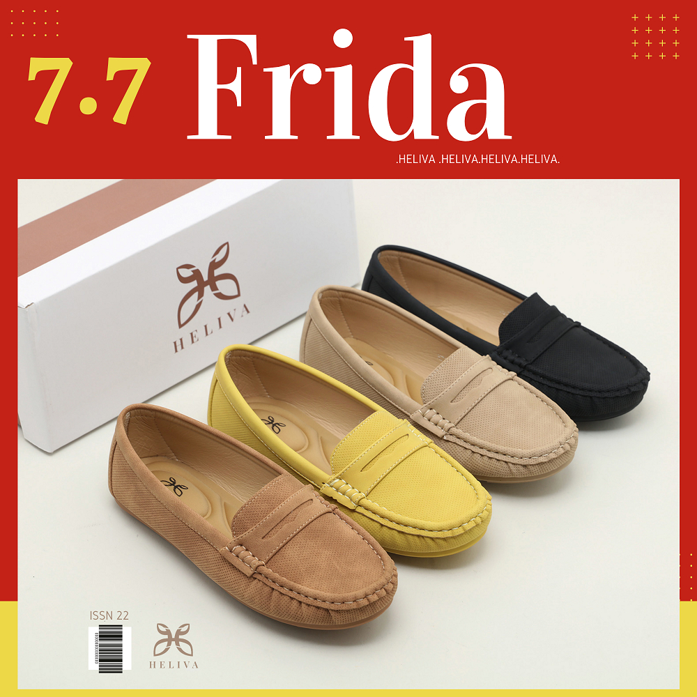 HELIVA FRIDA Loafer Shoes Sepatu Flat Bahan Kain Kanvas H765 Original Brand