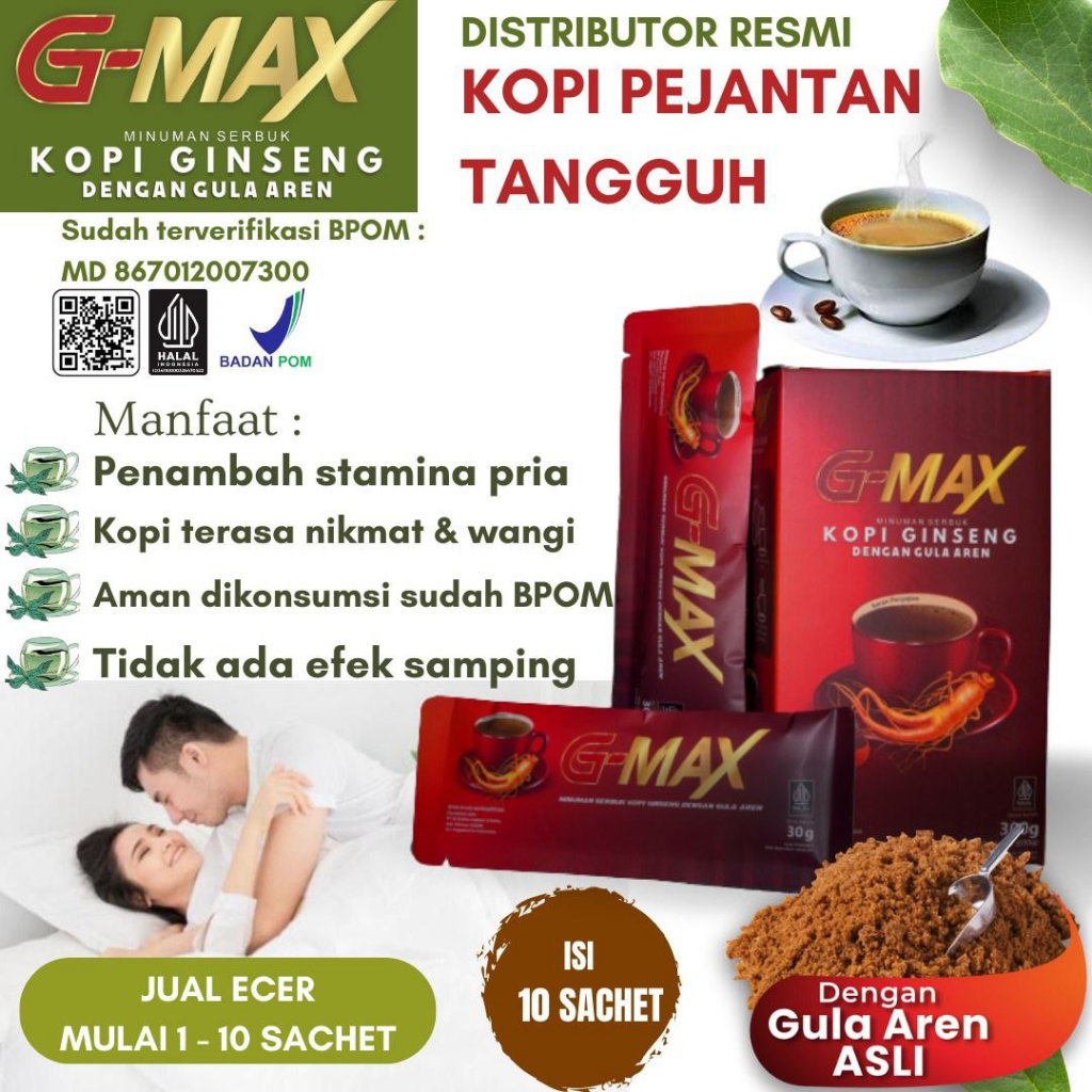 

Minuman Kopi Pemanjang Pembesar Mr Permanen KOPI GMAX Penambah Stamina Pria Pembesar Pennis BPOM