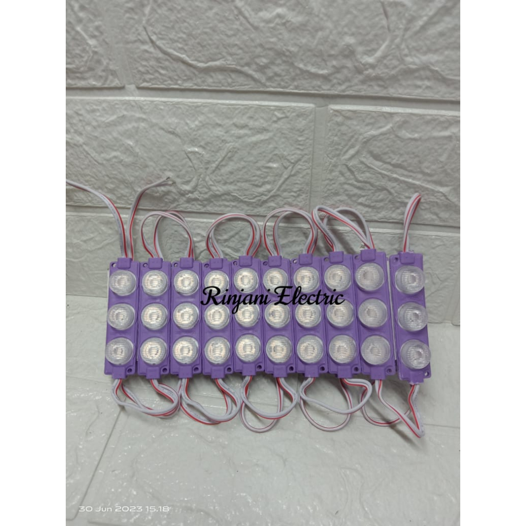 LAMPU LED MODUL 3 MATA 24V WARNA UNGU, BIRU, ICE BLUE,KUNING, HIJAU, MERAH, PUTIH