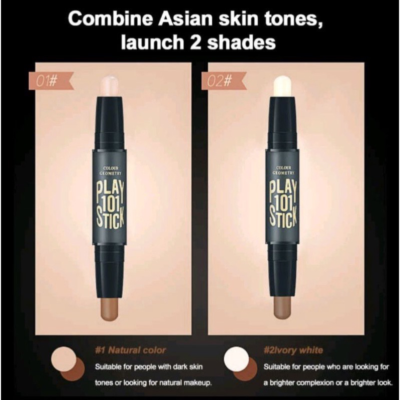 LAMEILA colour geometry face stick contour duo concealer stick 1002