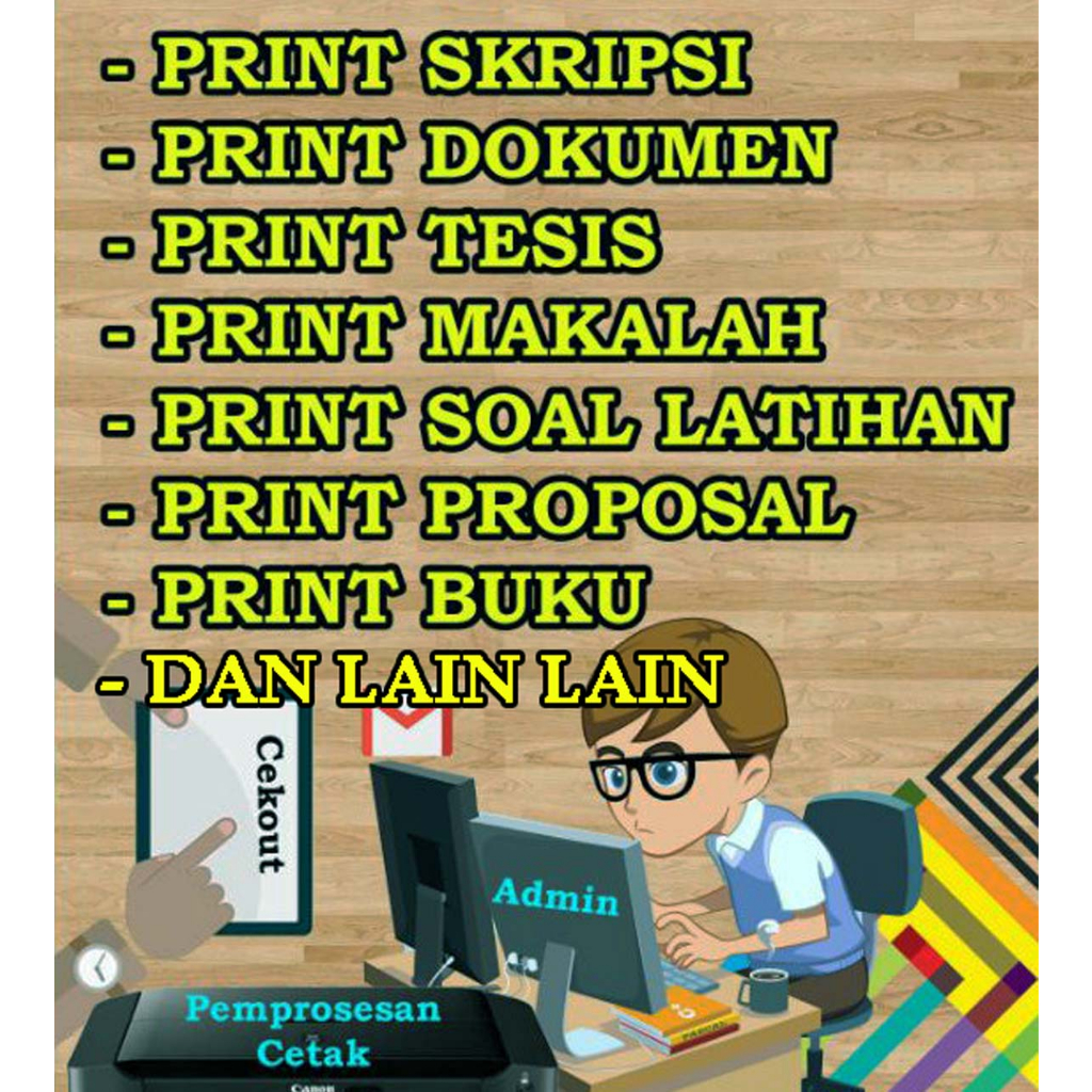 

JASA Print Cepat / CETAK BUKU DAN TUGAS ONLINE / CETAK DOKUMEN MAKALAH PROPOSAL SKRIPSI TESIS BUKU A4 BW/COLOR 24 JAM Print