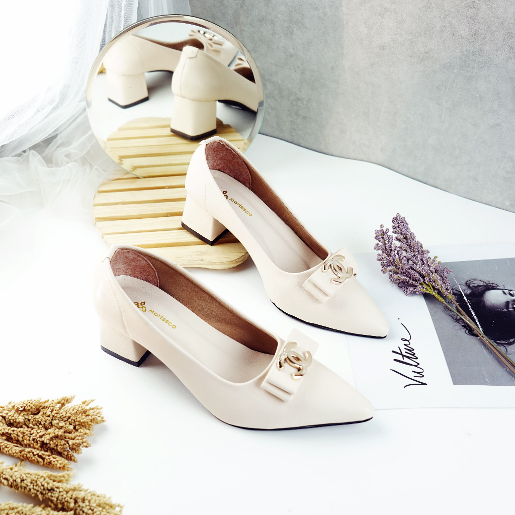 Sepatu Heels Wanita Kerja Sepatu Pantophel Sintetis ZR 08