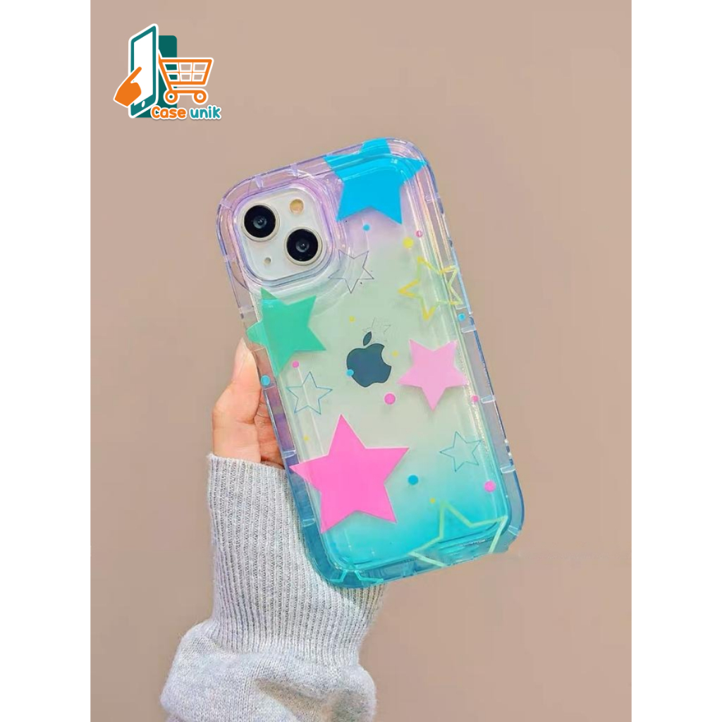 SS835 SOFTCASE SILIKON SHOCKPROOF AIR BAG STAR COLORFULL FOR OPPO A3S A5 A1K A5S A7 A12 F9 A11K A15 A15S A16 A16S A54S A16K A16E A17 A17K A31 A8 A5 A9 A37 NEO 9 A52 A92 A72 A53 A32 A33 A53S A54 A55 A57 A39 A57 A77S CS6113