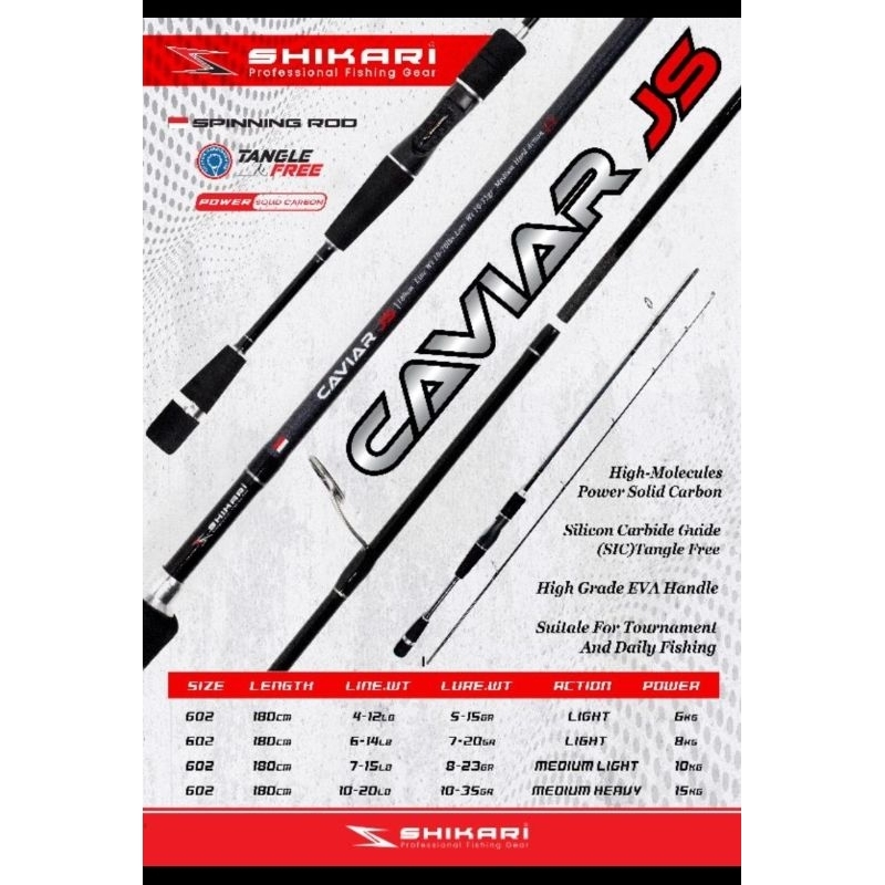 joran pancing shikari caviar busa js spinning solid carbon 180 cm 602 feet japan style
