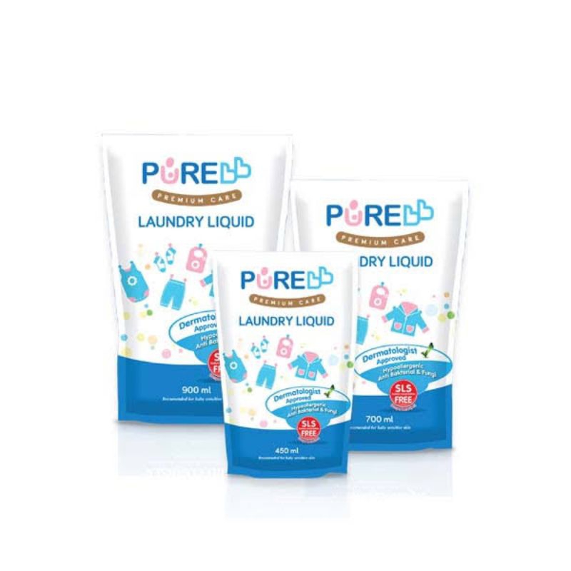 PURE BABY LAUNDRY LIQUID 700ML POUCH / DETERJEN BAYI / CUCI BAJU BAYI / DETERGENT BAYI