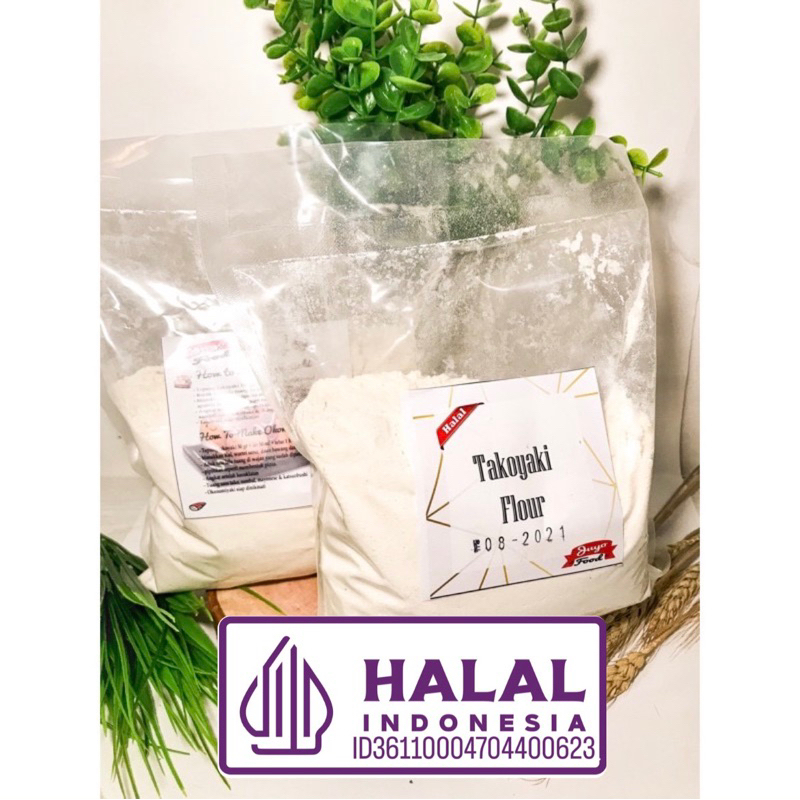 

HALAL MUI. TEPUNG TAKOYAKI INSTAN 500 GRAM okonomiyaki bs untuk 100 bola takoyaki