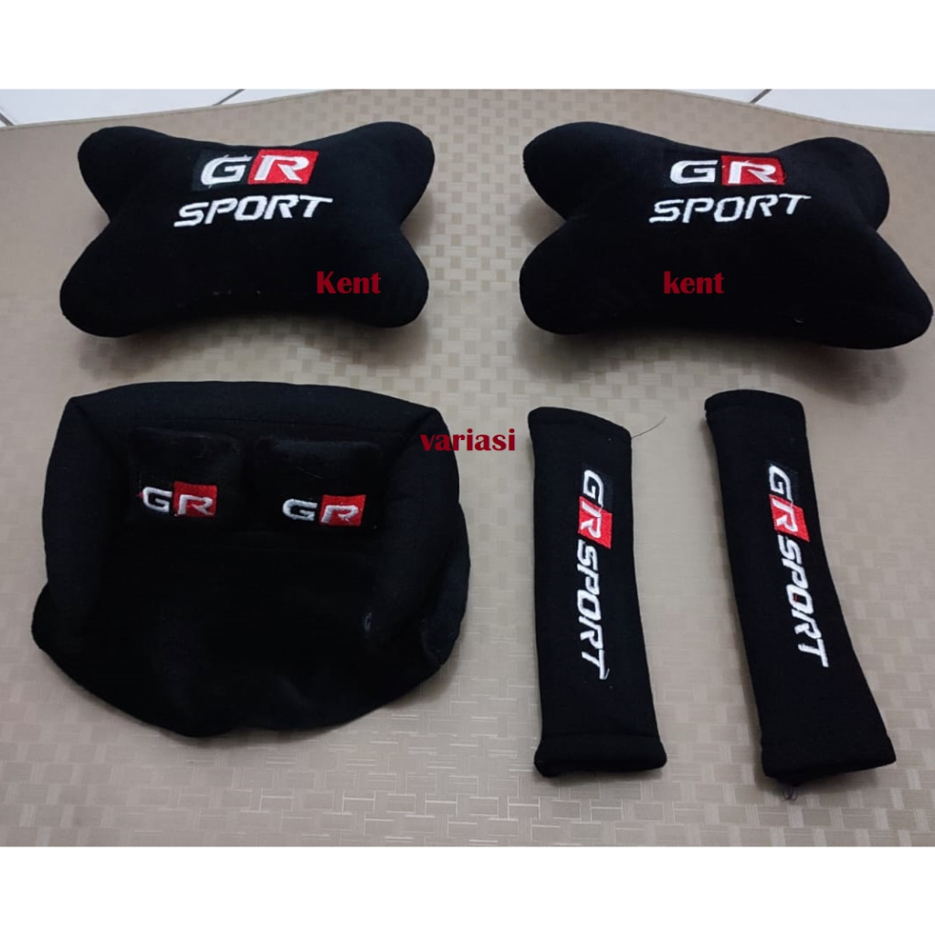 Bantal mobil 3 in 1 tulisan GR Sport universal