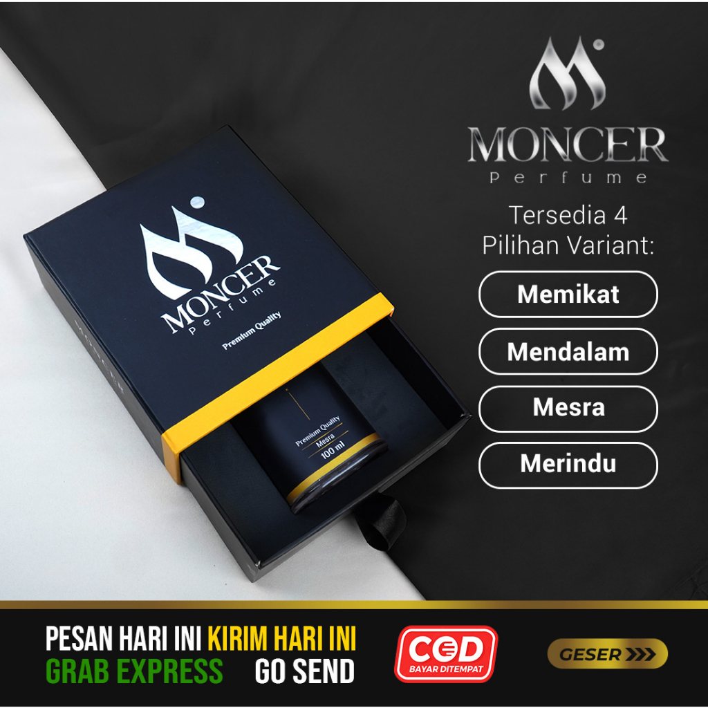 Moncer Parfum Pilihan Umi Kasum 100mL | 4 Varian Wangi Memikat Mendalam Merindu Mesra Parfume Unisex