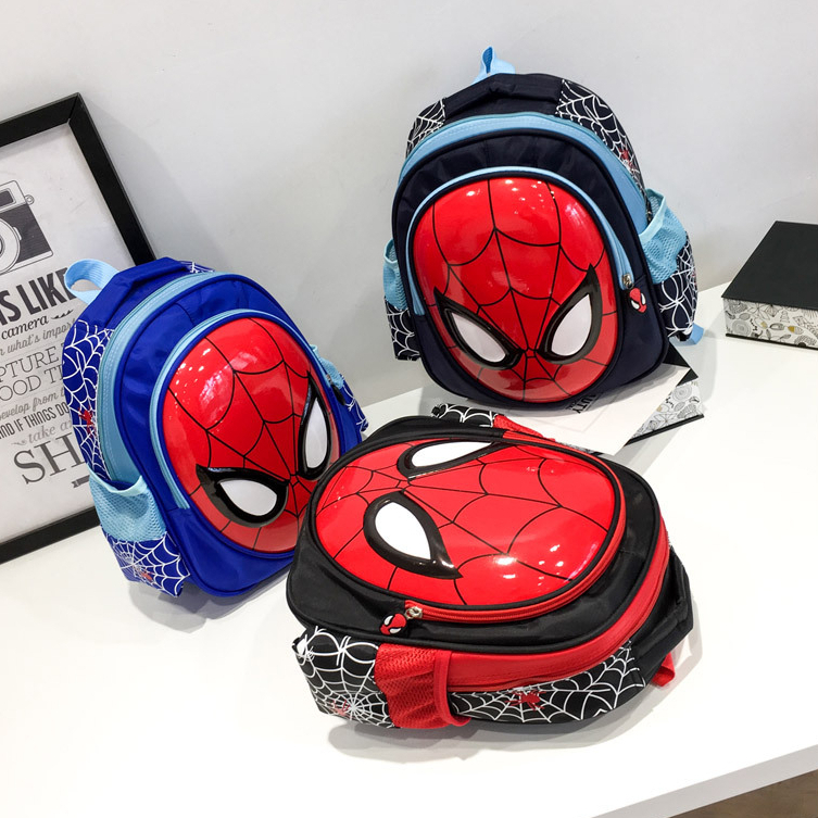 JAVASHOP Tas Ransel Sekolah Anak Gambar Bus Tayo Spiderman Backpack Perempuan Laki-Laki