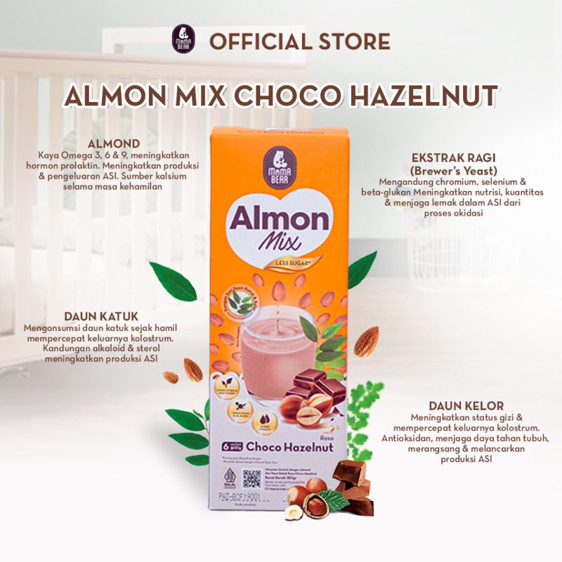 Mamabear almonmix minuman serbuk Almond pelancar asi ibu menyusui - susu Almond ibu menyusui | BOOSTER ASI