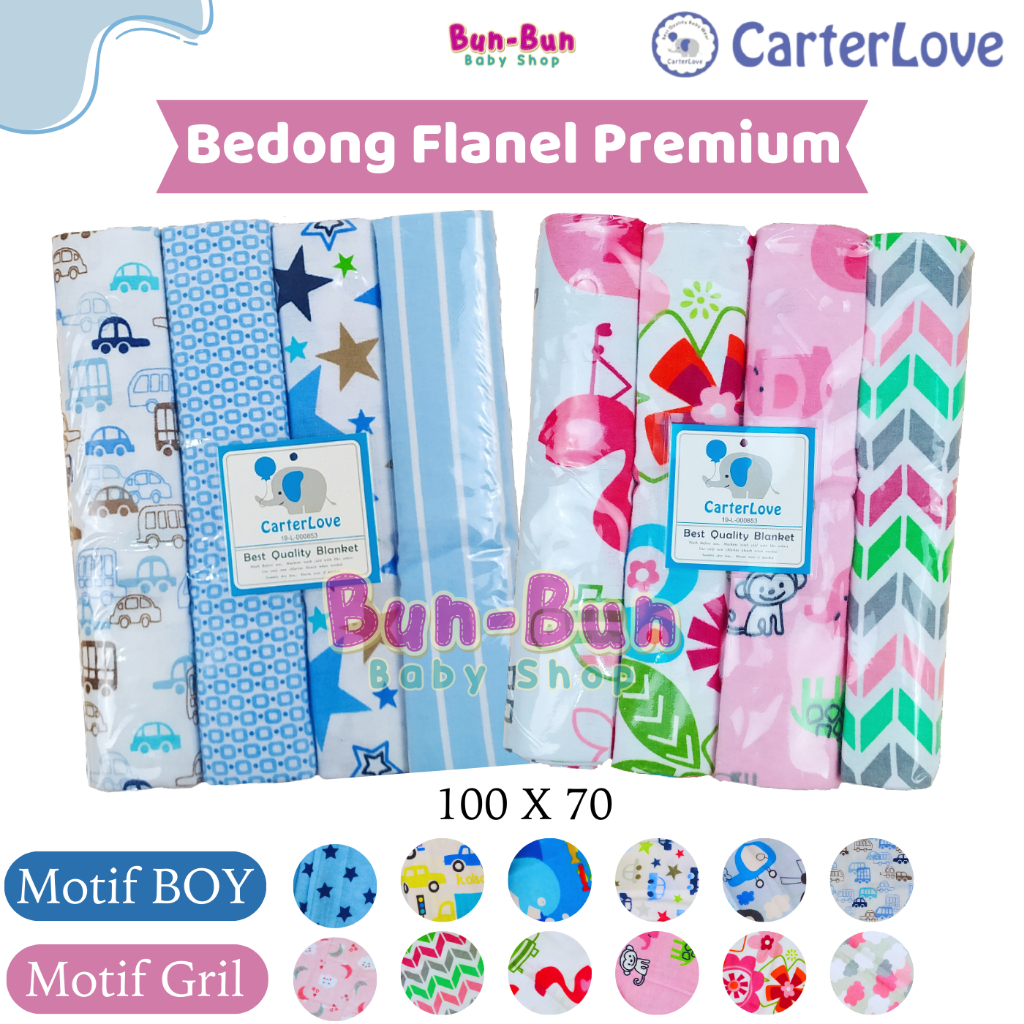 CARTER LOVE Bedong Motif 100x70 cm Laki Perempuan Kain Gedong Boy Girl Gedongan Best Quality Alas Ompol Unisex Perlengkapan Bayi Baru Lahir Peralatan Baby Newborn Selimut Anak Balita New Born Bunbunbabyshop