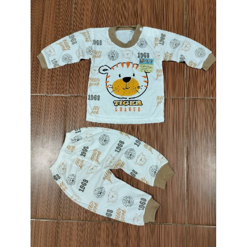 Stelan panjang Baju Celana motif Tiger umur 0-18bln