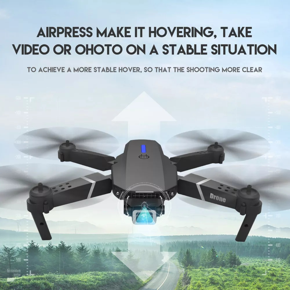 【COD】ORIGINAL E88 Pro Drone Camera 4K Dual Kamera Drone HD Lipat Quadcopter Drone Wifi FPV APP Kontrol Murah Drone