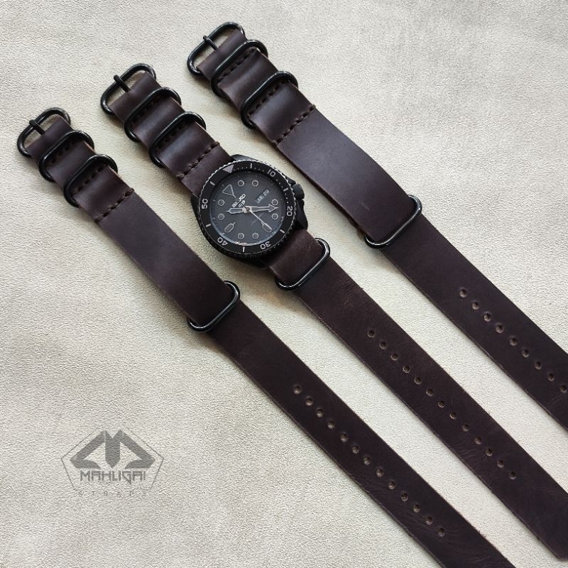 Strap jam nato zulu kulit asli