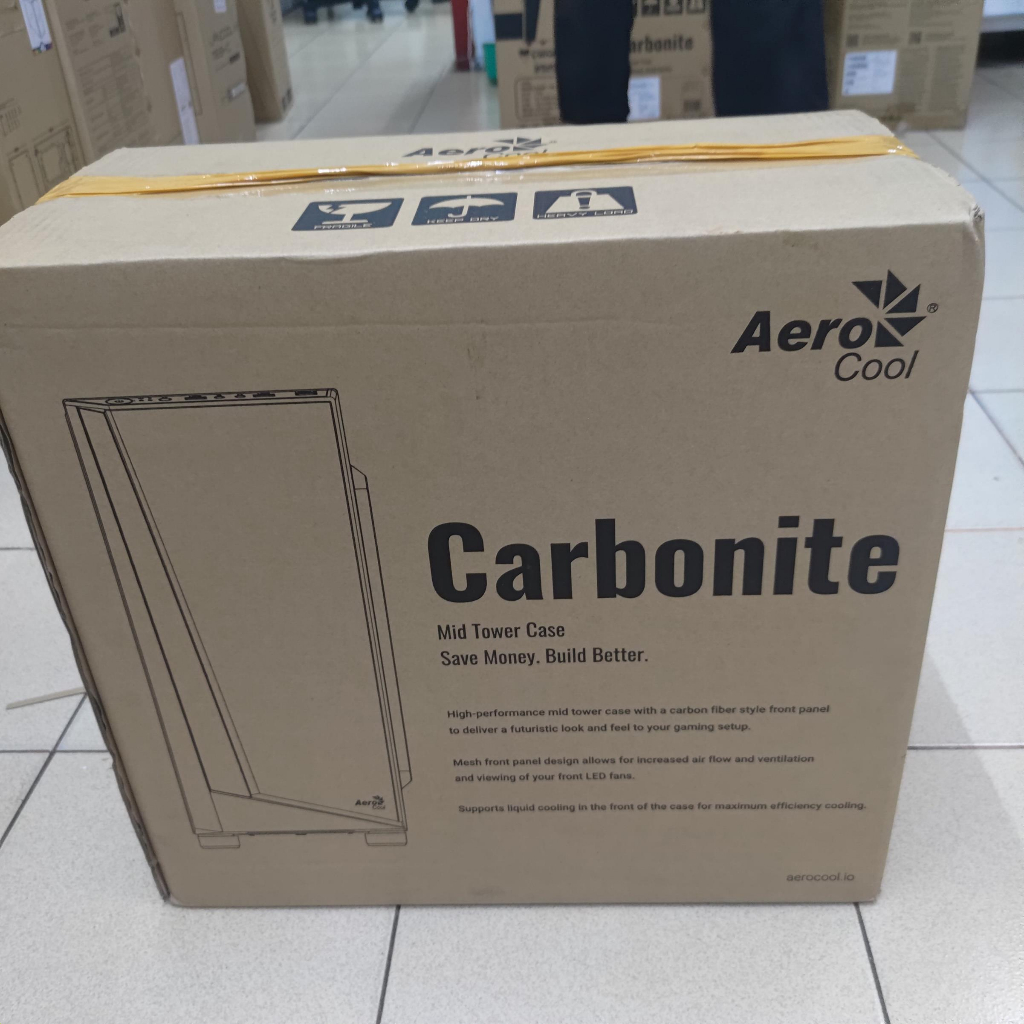 Aerocool CARBONITE FAN FROST Black Gaming Case Casing Aero Cool