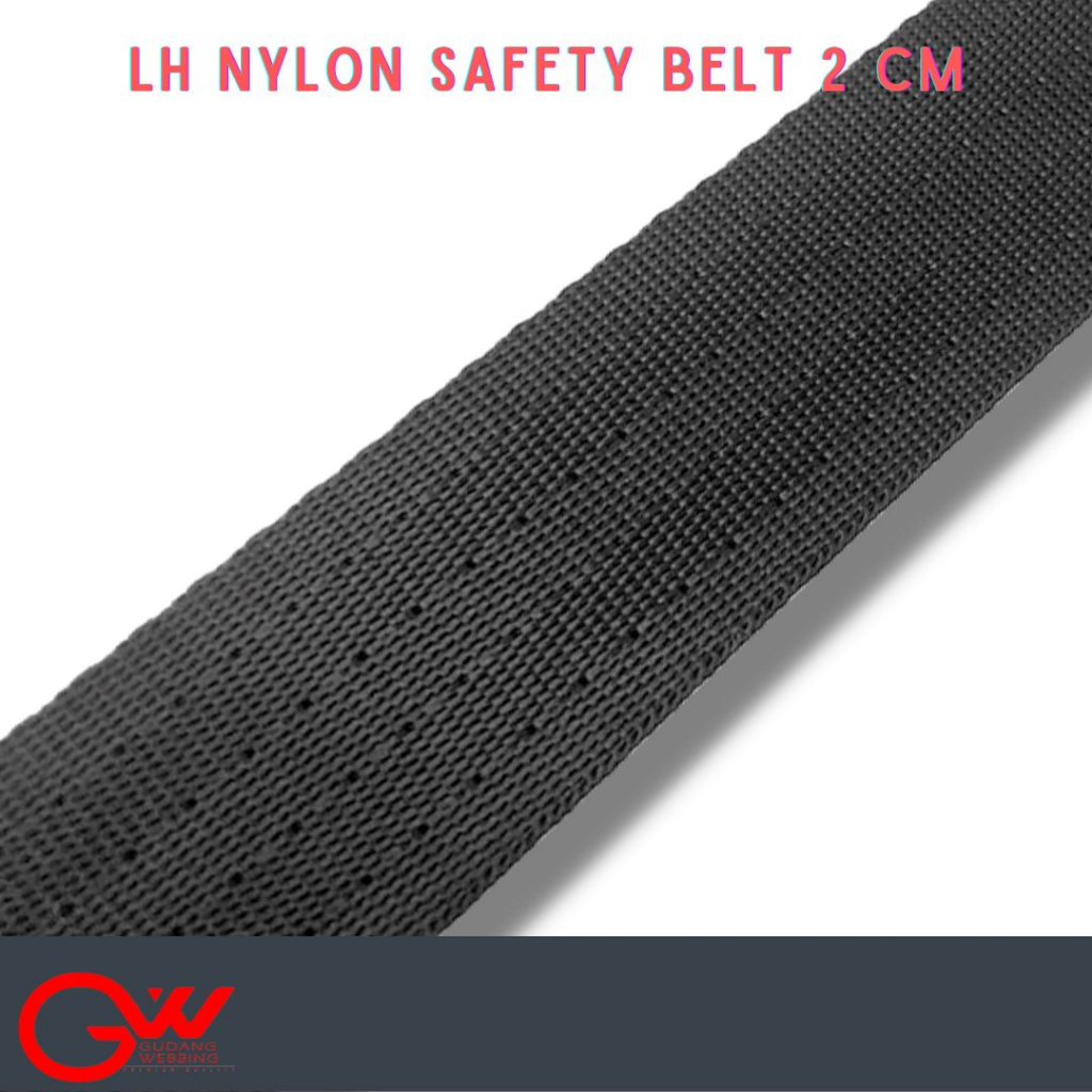Tali Webbing Nylon 2cm / Safety Belt nylon / LH NYLON 2,0CM HITAM - ECERAN