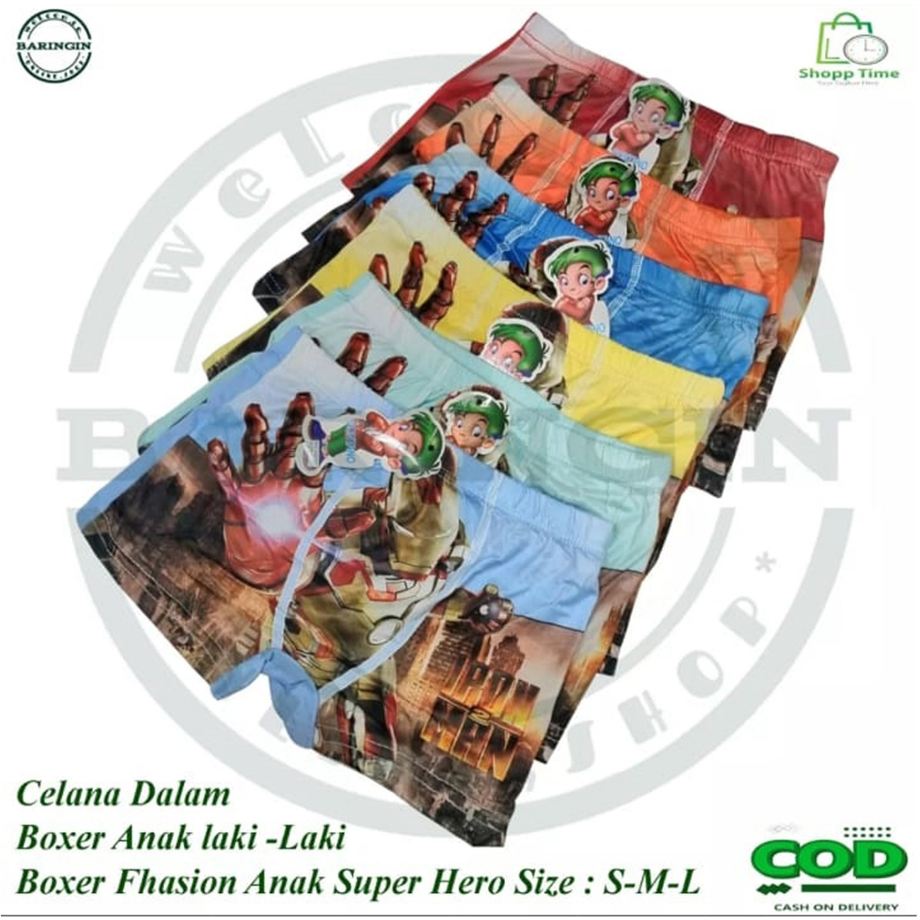 Boxer anak laki-laki [ 12 PCS ] Boxer Anak cowok import Lusinan-Cd Boxer anak Laki- Laki Motif untuk Anak Laki-laki umur 2Thn-10Thn