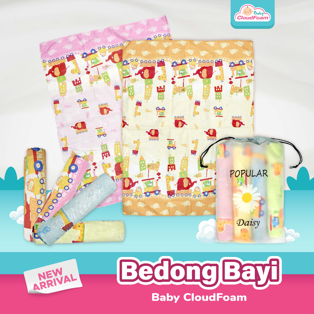 Baby Cloudfoam Bedong Bayi Set Isi 4pcs Kain Katun Flanel