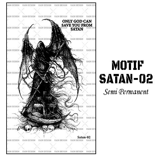 RAINDESIGN-Stiker tato anti air Seri Satan-02 / Tato temporer semi permanent Fruit Ink / Tato stiker