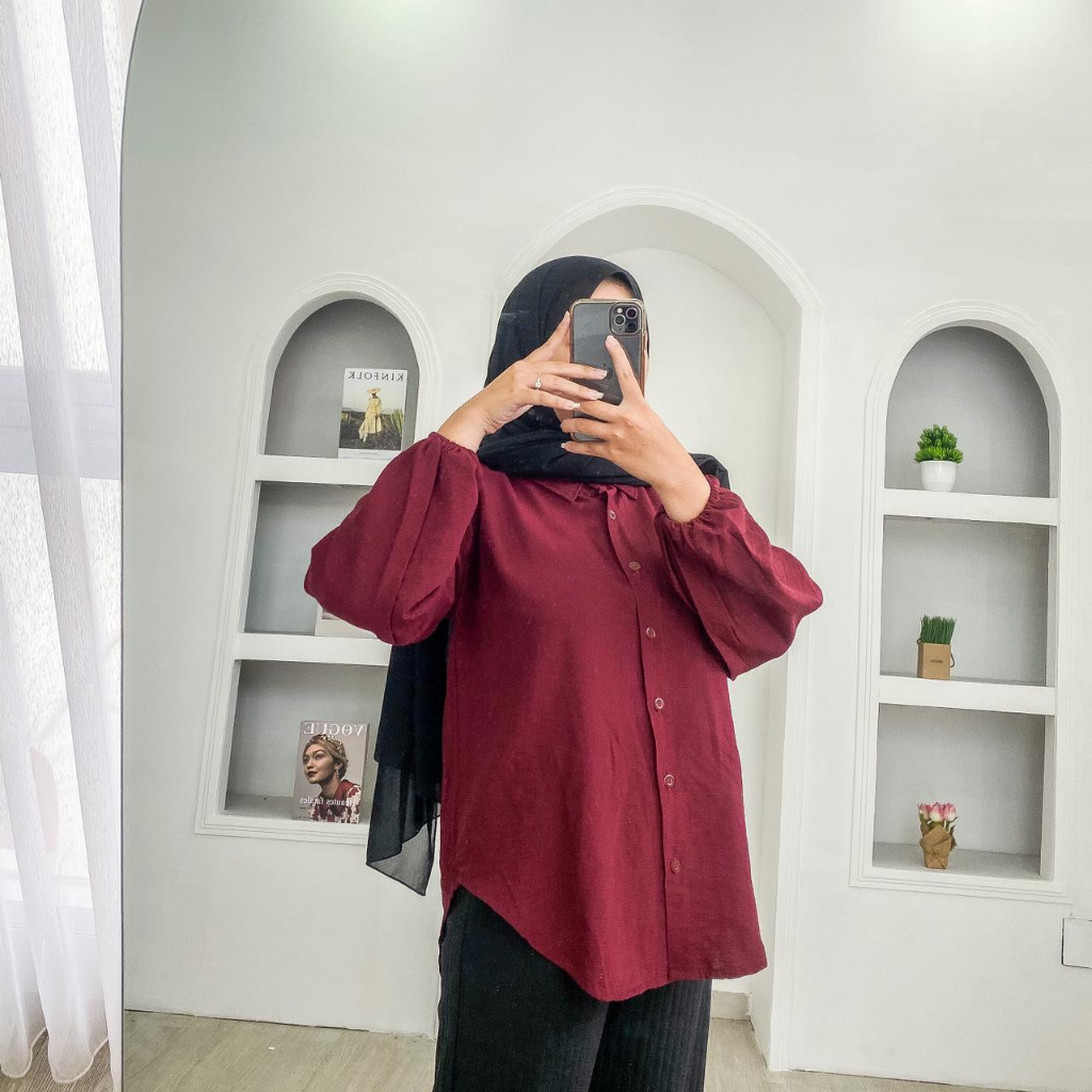 HANEEN SHIRT / FLOTTILICIOUS / KEMEJA POLO LINEN WANITA