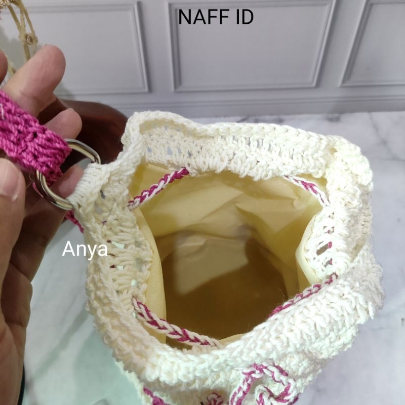 NAFF.ID-&quot;Anya&quot; Tas Serut Handmade Bunga / Tas Selempang Rajut