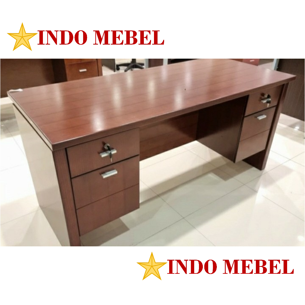 Meja Tulis Kantor / Meja Kerja Direktur 1 Biro Kayu At Home