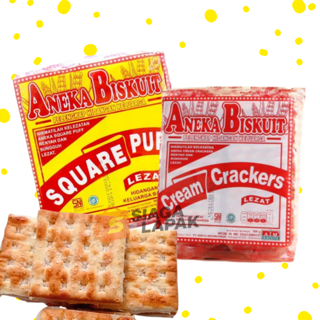 Biskuit Aneka Square Puff - Cream Crackers AIM 300gr