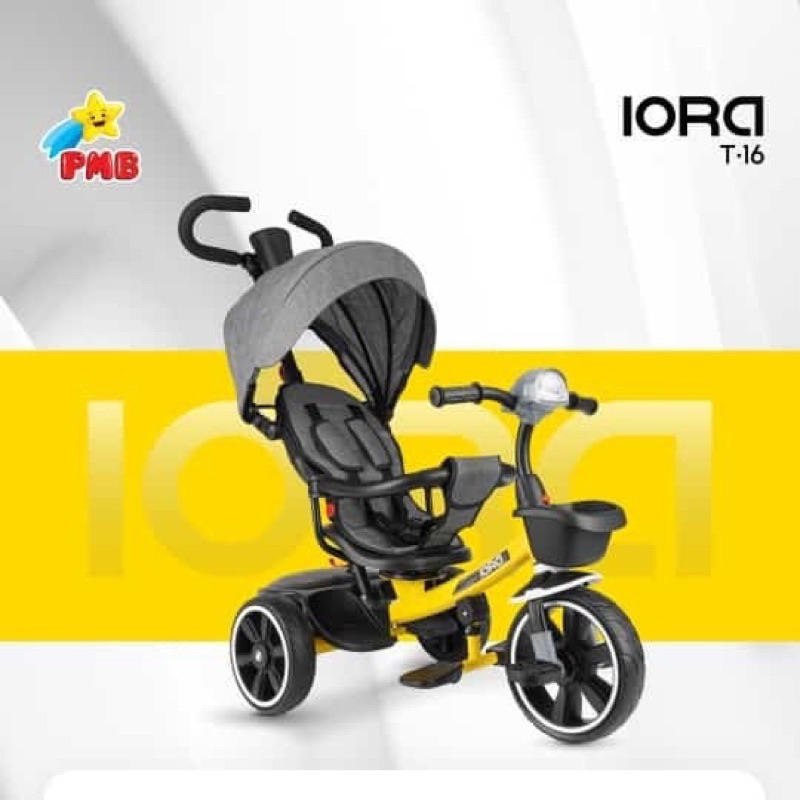 Sepeda Anak Sepeda Roda Tiga PMB T15 T16 IORA T-16 T-15 Baby Tricycle Dorong Musik Lampu Murah
