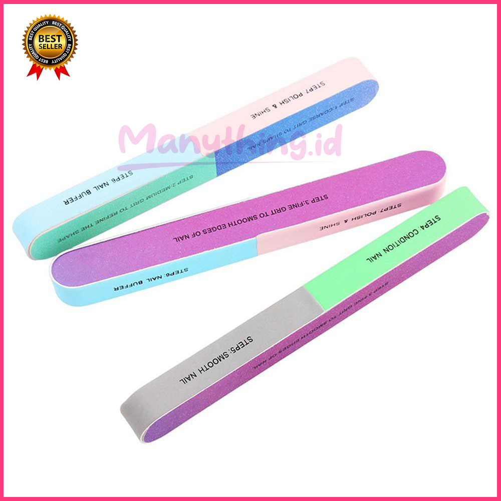 Brush Polish Kuku Amplas Kikir Kuku nail Buffer Block 7 Sisi Perawatan Kuku Tangan Kuku Kaki Alat Penghalus Kuku Amplas Kikir