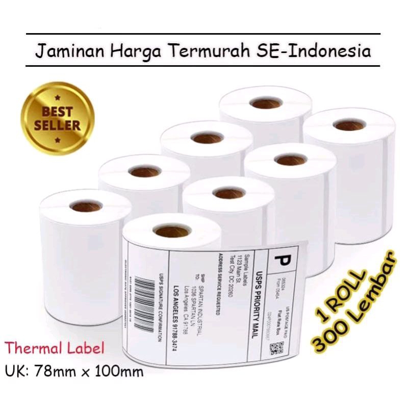 

Label Barcode Thermal 78x100 Label Pengiriman Stiker Print Resi