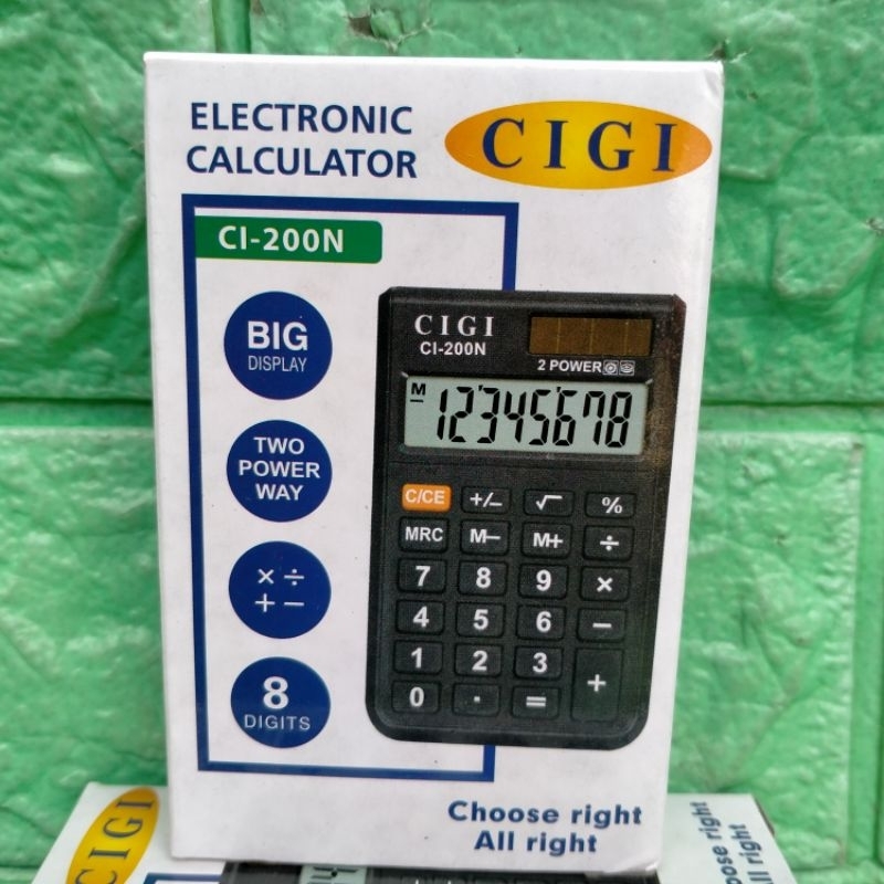 

Kalkulator CIGI CI-200N Calculator Saku Mini 8Digit 2power Grosir