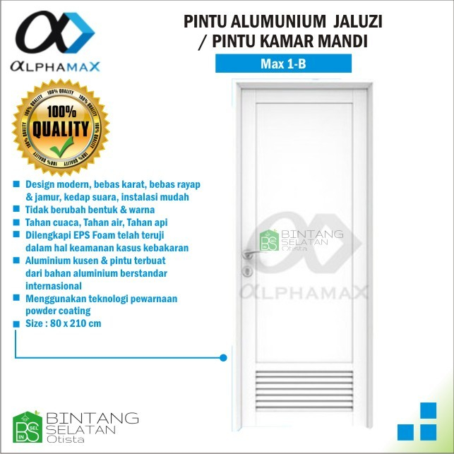 PINTU ALUMUNIUM ALPHAMAX Max 1 - B JALUZI  PINTU KAMAR MANDI