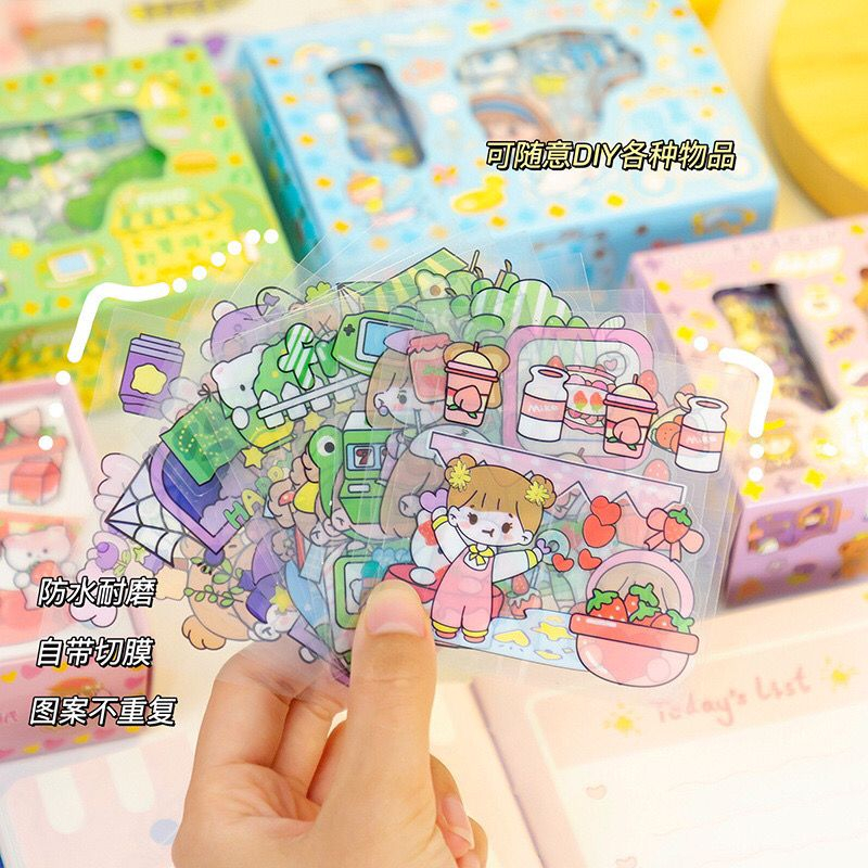 Sticker Box Roll MOMO Stiker Waterproof DIY Lucu Scrapbook - MOMO ROLL